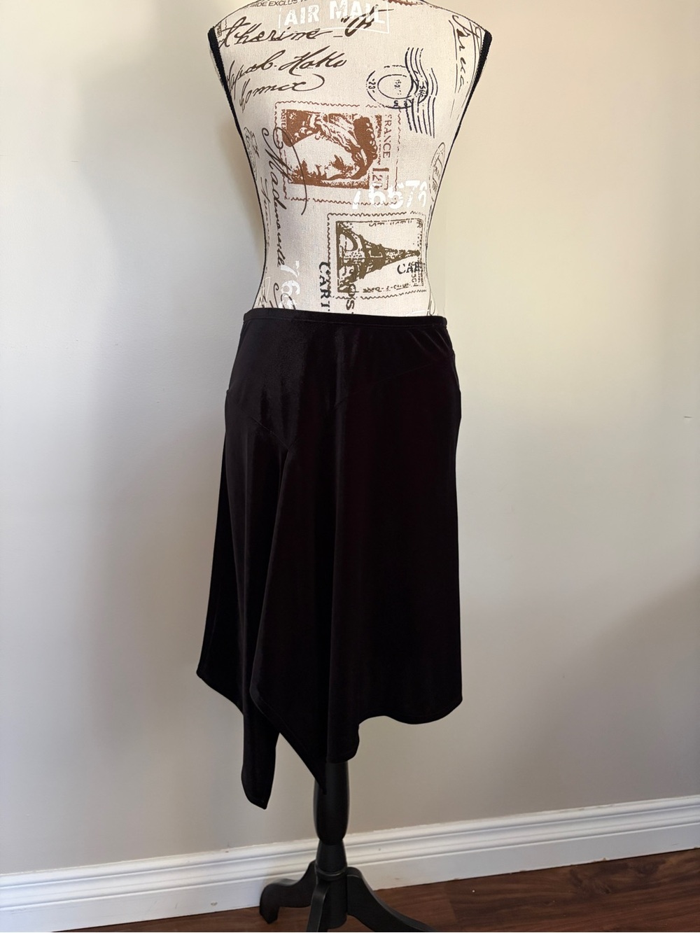 Y2K Le Chateau Black Velvet Skirt Whimsigoth Grunge 2000s Gothic - Picture 1 of 8